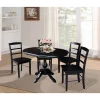 36" Round Extension Table With 4 Madrid Ladderback Dining Chairs Black - International Concepts