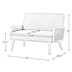 Criss Velvet Loveseat Rattan Armrest 2-Seater Tufted Back Sofa Contemporary Loveseat For Living Room | Karat Home 19 Criss Velvet Loveseat Rattan Armrest 2-Seater Tufted Back Sofa Contemporary Loveseat For Living Room | Karat Home -Baxton Studio Store GUEST 1bed6b2c f8e9 4342 ab0a bc7cb9dc7783