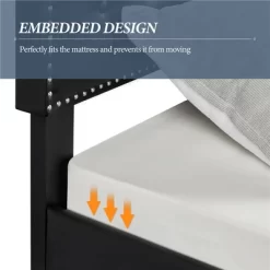 Yaheetech Upholstered Bed Frame With Button-Tufted Headboard -Baxton Studio Store GUEST 1c490dff 44de 4aa8 b46f e06273e5d386