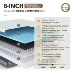 Costway Full Size Wood Bed Frame & 8'' Foam Mattress Set CertiPUR-US Certified -Baxton Studio Store GUEST 1d12f173 aa62 419b 9acf cde499f12efd