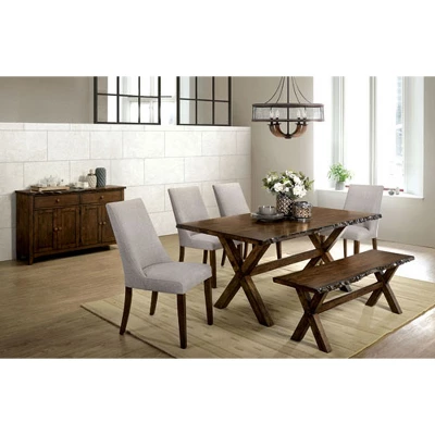 Kelley Rectangular Wood Dining Table Walnut - HOMES: Inside + Out 6 Kelley Rectangular Wood Dining Table Walnut - HOMES: Inside + Out - Image 4
