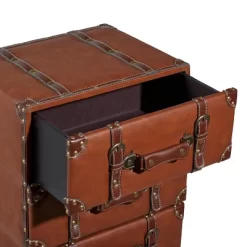 Traditional Faux Leather 5 Drawer Chest Camel Brown - Olivia & May -Baxton Studio Store GUEST 1e112e64 fa4d 4978 9ffd 77fcc3d9d653