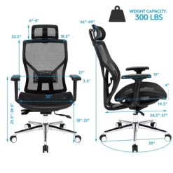 Costway Ergonomic Office Chair High-Back Mesh Chair W/Adjustable Lumbar Support -Baxton Studio Store GUEST 1e99d865 c576 4b32 9f55 feb0883d3e8d