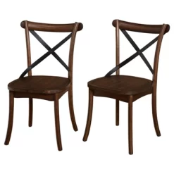 Set Of 2 Constance Cross Back Dining Chairs - Buylateral -Baxton Studio Store GUEST 206f5c3b ce3d 4496 b5c6 29fae46b2e67