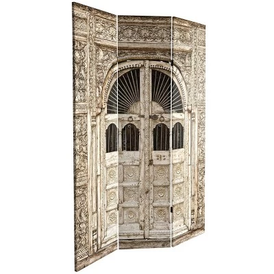 6" Double Sided Stone Doorway Canvas Room Divider Gray - Oriental Furniture 6 6" Double Sided Stone Doorway Canvas Room Divider Gray - Oriental Furniture - Image 4