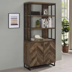 70.75" Milbrook 3 Shelf Bookcase Rustic Oak - Coaster