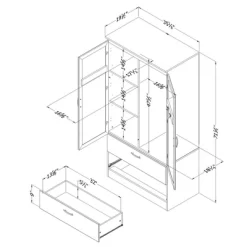 Acapella Wardrobe Armoire - South Shore -Baxton Studio Store GUEST 21da383e 0221 4361 8c62 6d89dec0c9ef