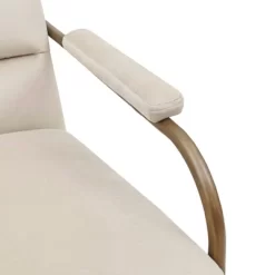 Abbot Upholstered Open Arm Metal Leg Accent Chair Beige - Madison Park -Baxton Studio Store GUEST 239b4590 dc43 478c bac5 1446af6b9a9c