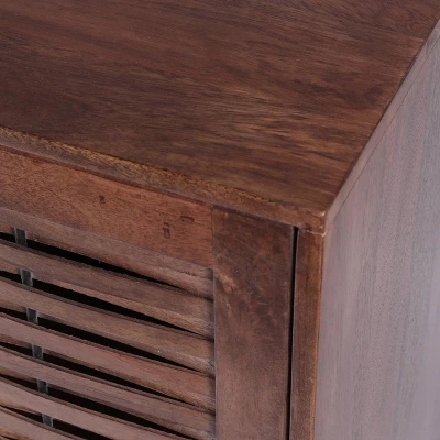 Punjab Handcrafted Boho Mango Wood 2 Door Sideboard French Gray/Antique Bronze - Christopher Knight Home 6 Punjab Handcrafted Boho Mango Wood 2 Door Sideboard French Gray/Antique Bronze - Christopher Knight Home - Image 4