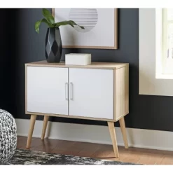 Orinfield Accent Cabinet Natural/White - Signature Design By Ashley