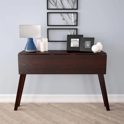 Cosco 48"x30" Wood Drop Leaf Dining & Console Table Dark Mahogany 3 Cosco 48"x30" Wood Drop Leaf Dining & Console Table Dark Mahogany