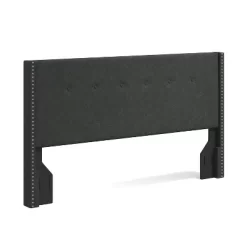 Glenwillow Home MCM Nailhead Trim Button Tufted MCM Wingback Upholstered Headboard