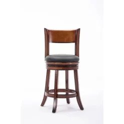 Boraam Industries Palmetto Swivel 24" Counter Height Barstool - Chestnut