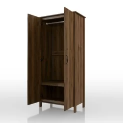 Andreasson Wardrobe Closet Distressed Walnut - HOMES: Inside + Out -Baxton Studio Store GUEST 249fd8bc 92c1 49b0 ba34 83eb31adba14