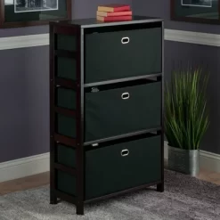 42" Torino Set Storage Shelf With Baskets Espresso/Black - Winsome -Baxton Studio Store GUEST 24d7ab00 3311 4cc4 89a5 4dadcea6ccbc