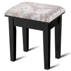 Costway Makeup Desk Vanity Dressing Table Square Stool 1 Large Black -Baxton Studio Store GUEST 274f52b4 e8a4 4f17 826c cf967eb3932c