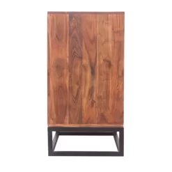 Wooden Dresser Or Display Unit With Metal Base Brown And Black - The Urban Port -Baxton Studio Store GUEST 2775b1e0 69b8 44b7 a015 44ecae0d807a