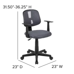 Flash Furniture Flash Fundamentals Mid-Back Mesh Swivel Task Office Chair With Pivot Back And Arms 19 Flash Furniture Flash Fundamentals Mid-Back Mesh Swivel Task Office Chair With Pivot Back And Arms -Baxton Studio Store GUEST 27b441e8 0a01 4418 a34d e453e27eb4bb