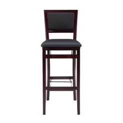 30" Keira Padded Back Folding Bar Stool Espresso Brown - Linon