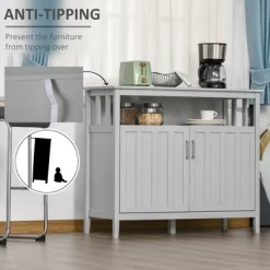 HOMCOM Sideboard Buffet Server Table With 2 Doors, Kitchen Storage Cabinet With Adjustable Shelves For Kitchen -Baxton Studio Store GUEST 28e129f5 ca7c 4264 9ce0 8f473df11fd1