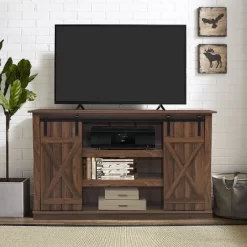 Costway Sliding Barn TV Stand Console Table For TV's Up To 60'' Entertainment Center -Baxton Studio Store GUEST 29052b17 e132 47e3 a898 4b37b5d075f0