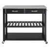 Stainless Steel Top Kitchen Cart/Island With Optional Stool Storage - Crosley