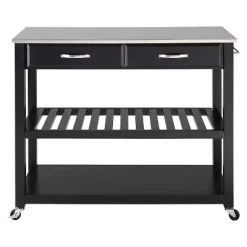 Stainless Steel Top Kitchen Cart/Island With Optional Stool Storage - Crosley