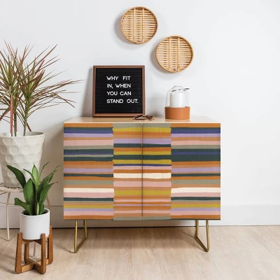 Gigi Rosado Brown Striped Pattern Credenza - Deny Designs 4 Gigi Rosado Brown Striped Pattern Credenza - Deny Designs - Image 2