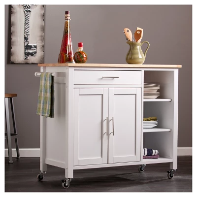 Martinsen Kitchen Cart - White - Aiden Lane 5 Martinsen Kitchen Cart - White - Aiden Lane - Image 3
