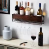 True Wall Mounted Wine Shelf & Stemware Rack, Wood -Baxton Studio Store GUEST 2d4f2f13 b07b 4282 b1b7 73658567c158