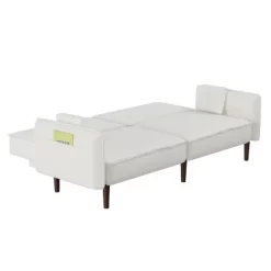 Convertible Futon Sofa Bed With Wooden Legs - ModernLuxe -Baxton Studio Store GUEST 2dcf9a12 f8c6 40af 81a9 3f47a5bfd1db