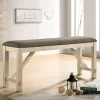 60" Altamont Padded Seat Counter Height Bench Ivory/Gray - HOMES: Inside + Out 2 60" Altamont Padded Seat Counter Height Bench Ivory/Gray - HOMES: Inside + Out -Baxton Studio Store GUEST 2e3421ff 0a02 43a2 9026 3b9336fefa21