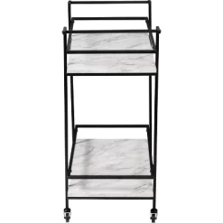 Honey-Can-Do 2 Tier Bar Cart Faux Marble -Baxton Studio Store GUEST 2e3947bb 64eb 4a20 a8a5 9592401f569a