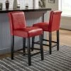 2pk 24" Vermont Faux Leather Counter Height Barstools Red - Inspire Q -Baxton Studio Store GUEST 2e4117b2 5af6 4b04 bb14 51d7cbf2f2fc