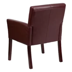 Emma And Oliver Leather Executive Side Reception Chair With Mahogany Legs -Baxton Studio Store GUEST 2f9e83bf 9f35 4f30 9255 abdf014a7c6b