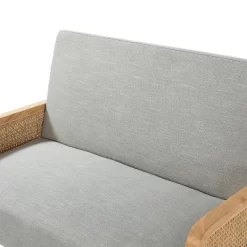 Criss Velvet Loveseat Rattan Armrest 2-Seater Tufted Back Sofa Contemporary Loveseat For Living Room | Karat Home 17 Criss Velvet Loveseat Rattan Armrest 2-Seater Tufted Back Sofa Contemporary Loveseat For Living Room | Karat Home -Baxton Studio Store GUEST 305f61c8 7490 49ae 85ed 2e239fa871be