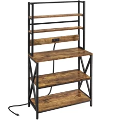 Yaheetech 5-Tier Kitchen Baker’s Racks With Power Outlets, Coffee Bar Station With Hutch -Baxton Studio Store GUEST 30cd2227 8729 494c 8099 bde6e227e1e8
