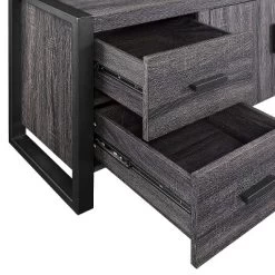 Modern Urban Industrial TV Stand For TVs Up To 80" Charcoal - Saracina Home -Baxton Studio Store GUEST 30d65bb0 8547 4b86 8ee7 a3add0f2dc06