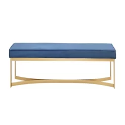Secor Upholstered Accent Bench With Metal Base - Martha Stewart -Baxton Studio Store GUEST 32f5797f 101f 4baa 932b 83993bd571e7