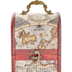 Okuna Outpost Single Wooden Wine Box Bottle Holder World Map Treasure Chest Gift Box Storage Bar Accessory -Baxton Studio Store GUEST 333e69e0 b407 43cd b7ad b9424d9ec108