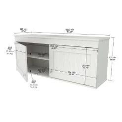 2 Doors Wall Mounted Buffet Cabinet White - Inval -Baxton Studio Store GUEST 337bec51 69ca 492f aae8 201f8526ea02
