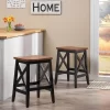 Set Of 2 Heffley Contemporary Farmhouse Wooden Counter Height Barstools Walnut/Black - Christopher Knight Home -Baxton Studio Store GUEST 33f57e70 60ce 4ac6 a023 b56b4919c5e8