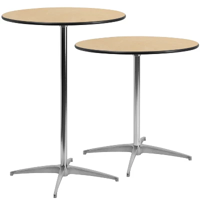 Flash Furniture Lars 30'' Round Wood Cocktail Table With 30'' And 42'' Columns - Set Of 5 6 Flash Furniture Lars 30'' Round Wood Cocktail Table With 30'' And 42'' Columns - Set Of 5 - Image 4