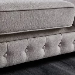 Chesterfield Linen Tufted Nailhead Upholstered Sofa With Wooden Legs - ModernLuxe -Baxton Studio Store GUEST 351d9775 4422 48cc aa11 5307bcb18d93