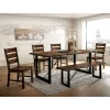 Iohomes Kopec Industrial Style Dining Table 6pc Set Walnut - HOMES: Inside + Out -Baxton Studio Store GUEST 35e1435b fd18 4211 8559 2c1f26fdb17c