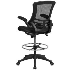 Flash Furniture Mid-Back Black Mesh Ergonomic Drafting Chair With Adjustable Foot Ring And Flip-Up Arms -Baxton Studio Store GUEST 360a6cb4 b502 4b20 8c53 e67afa130e6d
