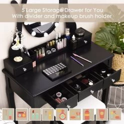 Costway Vanity Table Set W/10 Light Bulbs And Touch Switch Makeup Dressing Table -Baxton Studio Store GUEST 3664a5eb 35f2 4cc8 b2dc a0f400c242b4