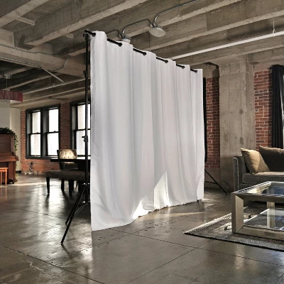 Room Dividers Now Freestanding Adjustable Room Divider Stand 25ft - 37ft 6in Wide - Black (Without Curtains) 3 Room Dividers Now Freestanding Adjustable Room Divider Stand 25ft - 37ft 6in Wide - Black (Without Curtains)