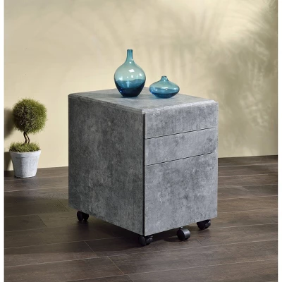 Jurgen File Cabinet Faux Concrete - Acme Furniture 5 Jurgen File Cabinet Faux Concrete - Acme Furniture - Image 3