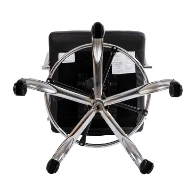 Emma And Oliver Mid-Back LeatherSoft Drafting Chair With Adjustable Foot Ring And Chrome Base 11 Emma And Oliver Mid-Back LeatherSoft Drafting Chair With Adjustable Foot Ring And Chrome Base - Image 9